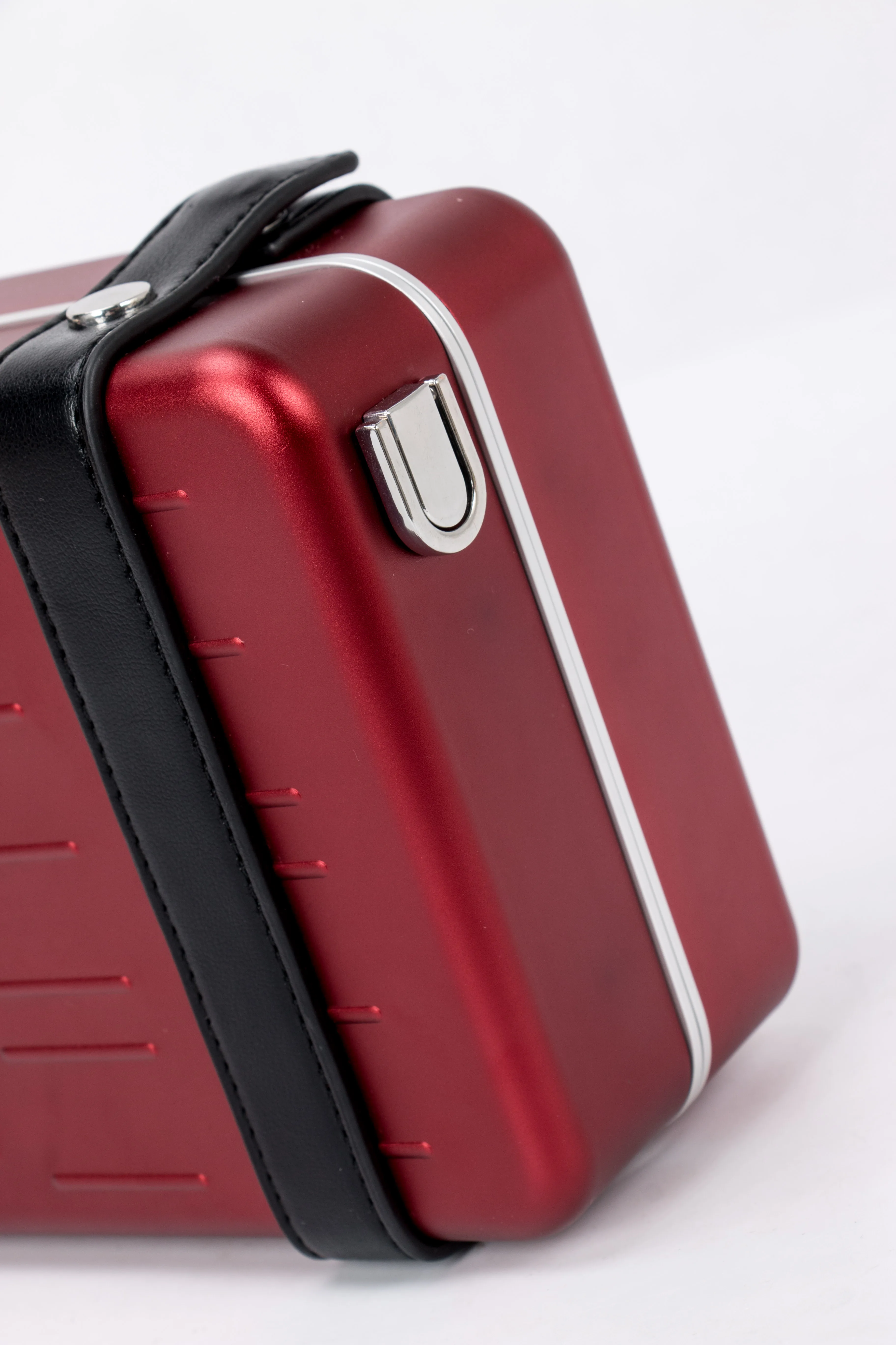 Aluminum beauty small cosmetic makeup trolley bag portable hard case make up box brush holder make up case beauty case