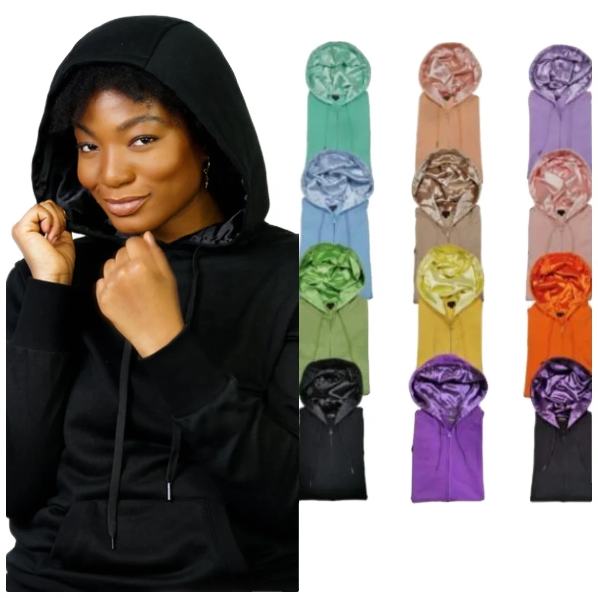 2021 оптовая продажа, индивидуальная Высококачественная флисовая уличная одежда унисекс, большой размер, многоцветный принт, простые повседневные мужские атласные толстовки с подкладкой