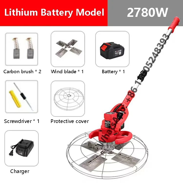 21V 400W Portable Handheld Electric Concrete Mortar Plastering Troweling Wall Polishing Machine Cement Power Trowel