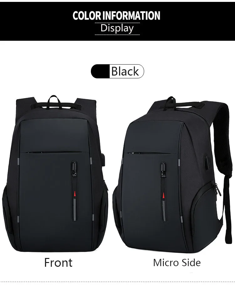 Durable Men Casual Lightweight Computer Waterproof 19 inch bag black laptop Backpack