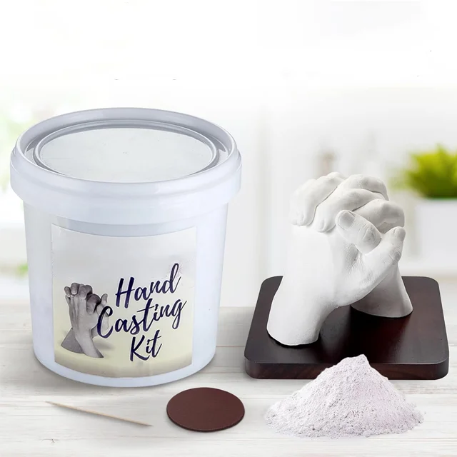 Hot sell DIY baby handprint for keepsake 3D hand casting kit adult kits plaster hand mold casting kit clay for family