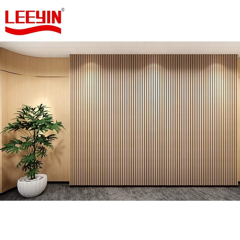 Decorative Building Board for Hotel Living Room TV Wall Sound-absorbing Wood Slat Panel Wood Wall Panel