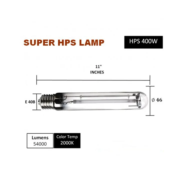 400w 600w 1000 watt E40 E39 high pressure sodium HPS grow light bulbs for hydroponics