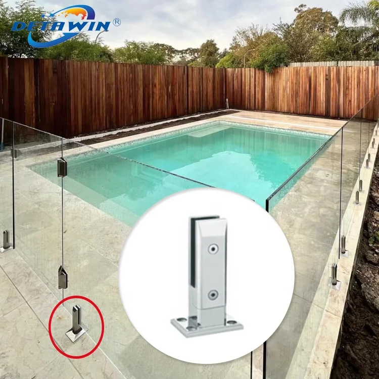 Round / Square Spigots Balustrade Pool Fencing System Glass Stairs Railing Clamp For Pool Fence