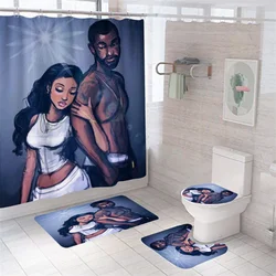 Волшебная занавеска для душа i @ home для черной девушки, ткань с цифровым принтом на заказ, полиэстер 180 см x 180 см