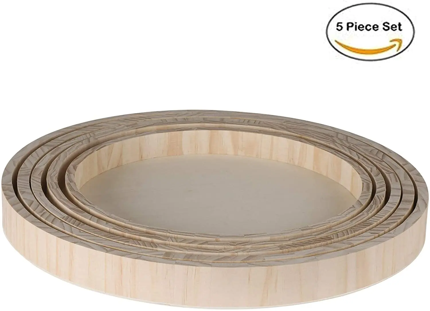Набор из пяти деревянных подносов круглой формы для рукоделия круглые кухонные подносы подачи пирожных