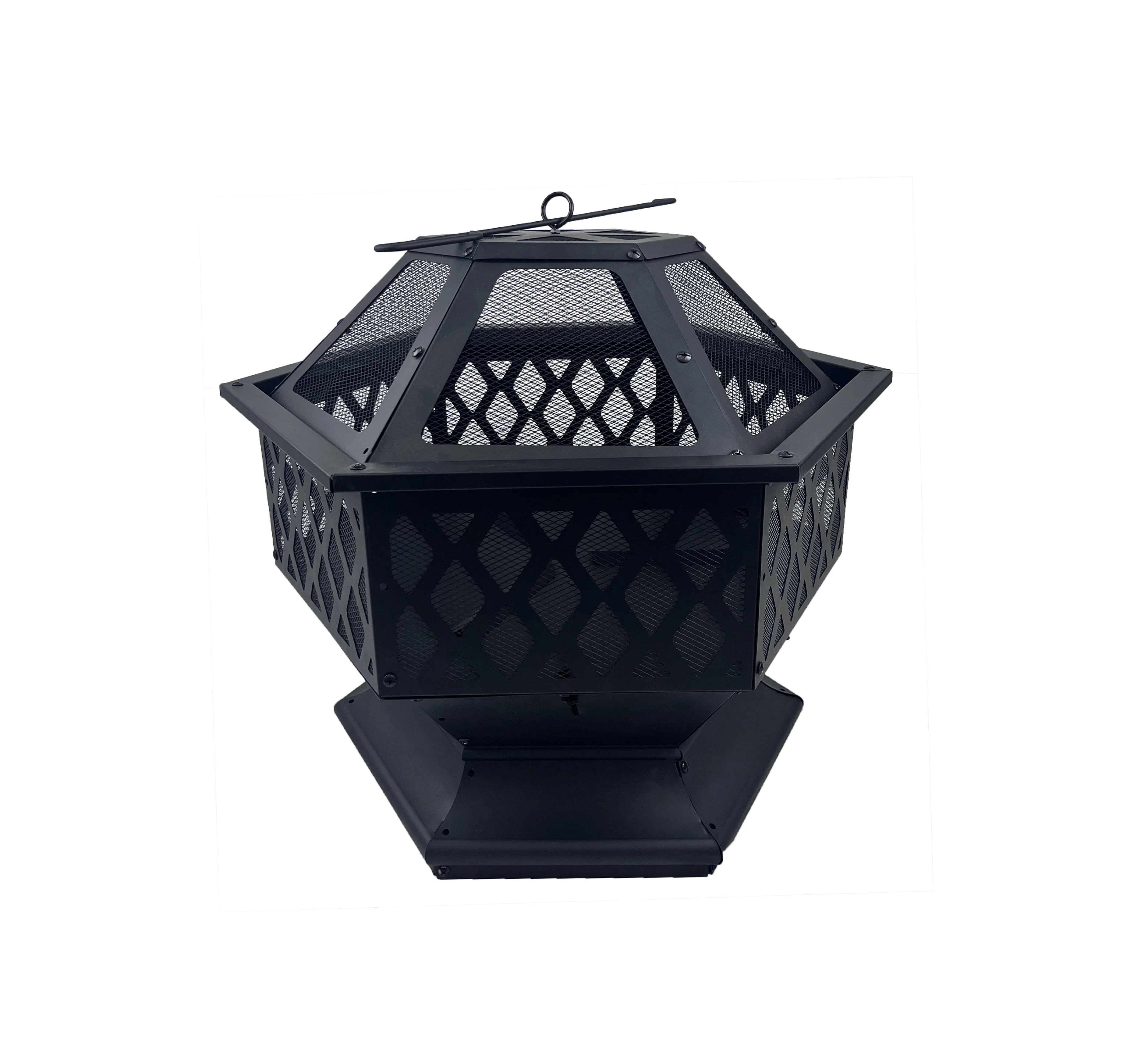 Protective grille fireplace outdoor cooking four side ventilation promote airflow fire pit