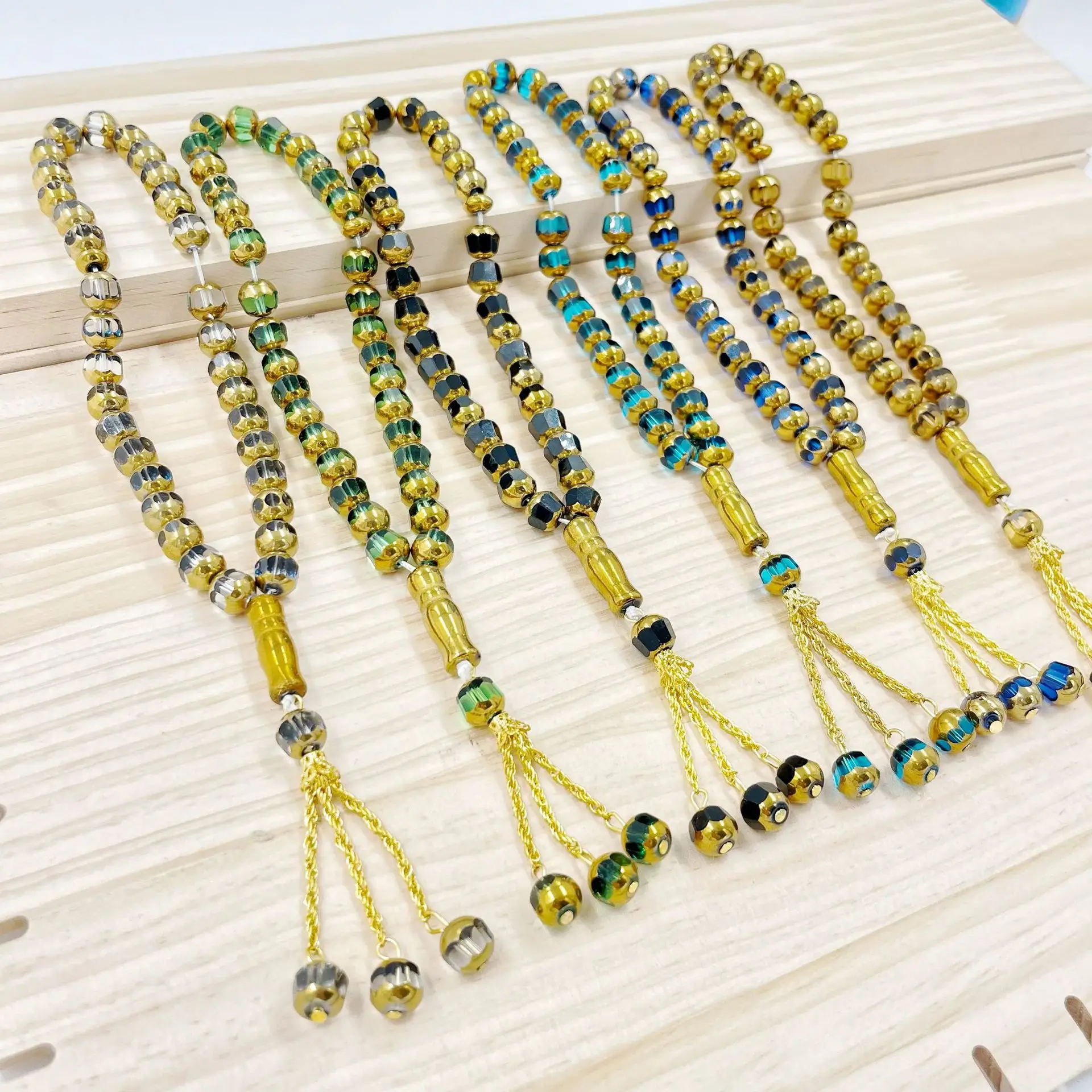 10mm 33Pcs Crystal Prayer Beads Bracelets Unisex Women Men on Hand Muslim Islamic Prayer Beads Necklace Bracelet