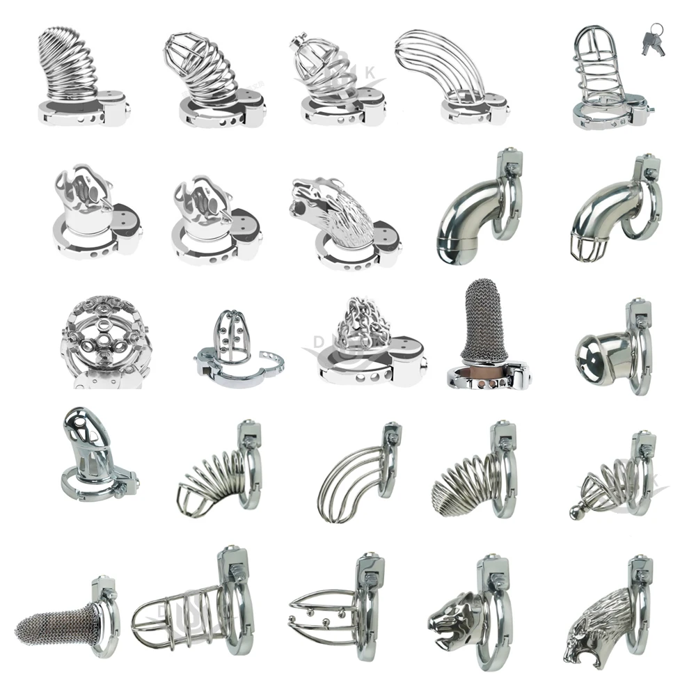 DongKai HOT Selling 3 size types male metal Cage Adult sex toy Male Love Sex Ring Chastity Cage Lock for men BDSM Game play