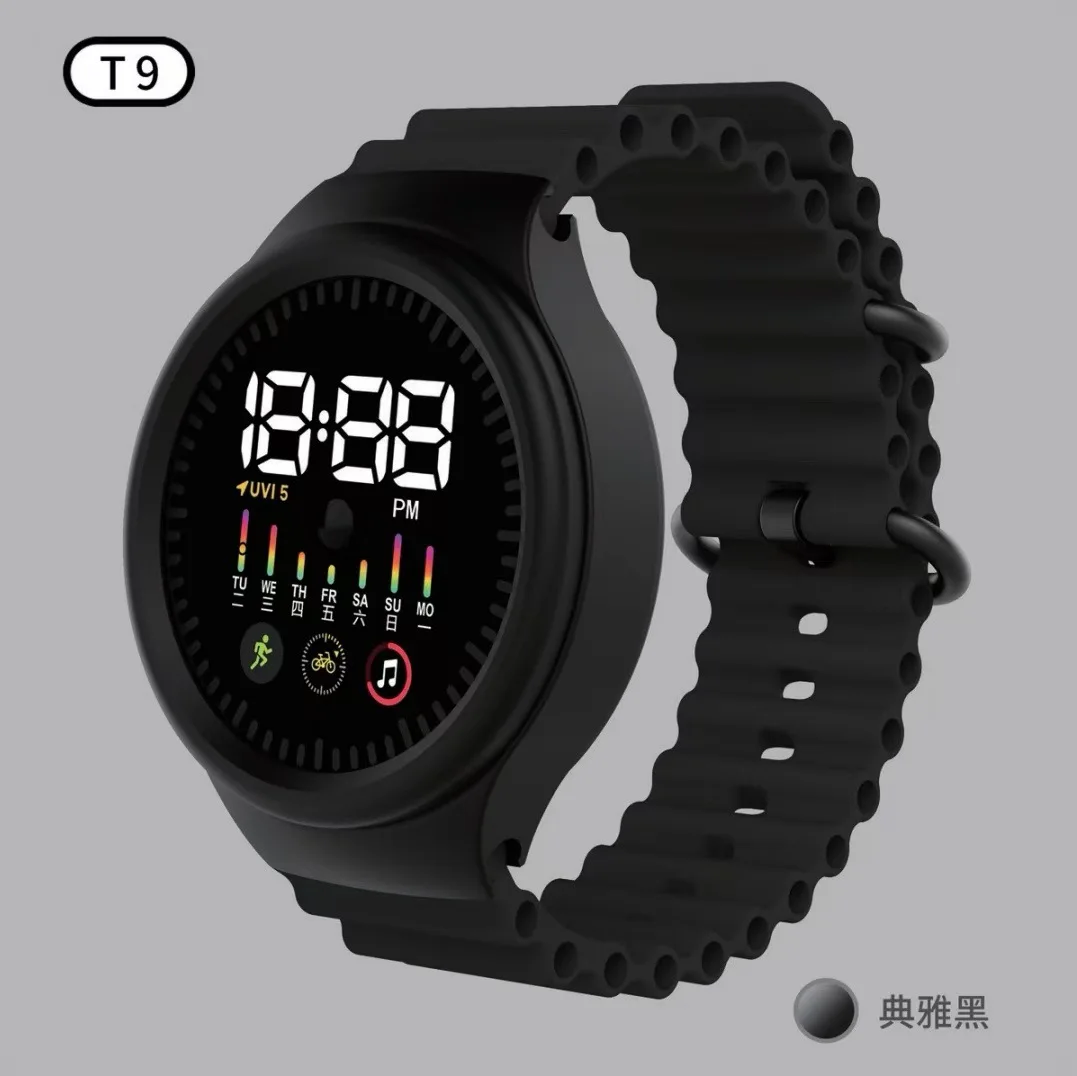 2024 New Arrival T9 Cheap Touch screen LED Bracelet Watch Fashion Cheap sport Digital Electronic novelty Watch