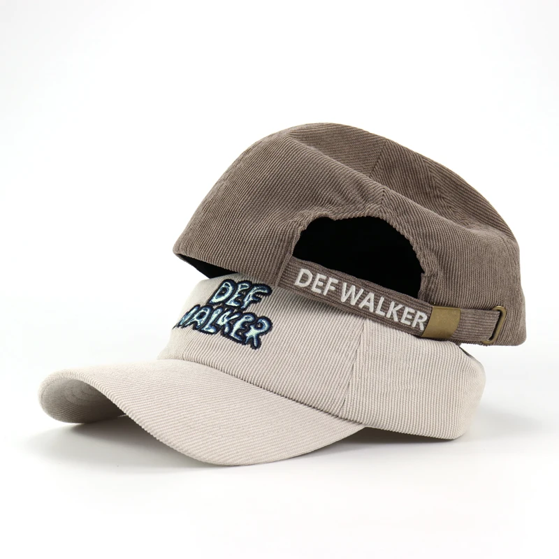 Supply High Quality Customized Corduroy Dad Cap Embroidery Logo Unstructured Strapback Hats For Men Women