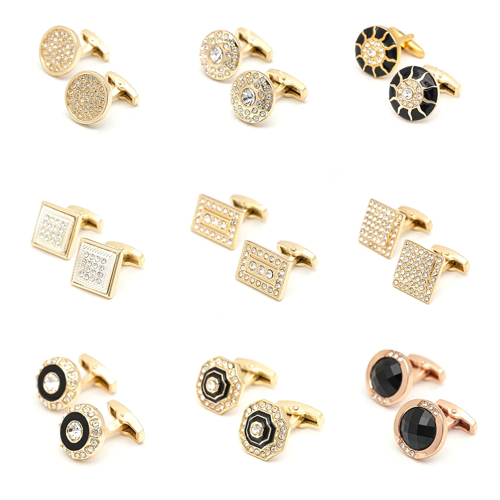 Cufflinks, 9 styles golden cufflinks