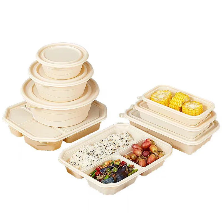 Biodegradable Disposable Compostable Takeaway Lunch Box Take Out Greaseproof Packing Turkey Hamburger Clamshell Food Container