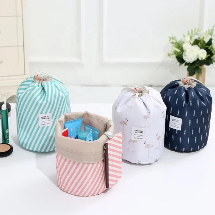 Hot Sale Round Waterproof Makeup Bag Travel Cosmetic bag Organizer Toiletry Makeup Bags For Women Ladies Box Neceser