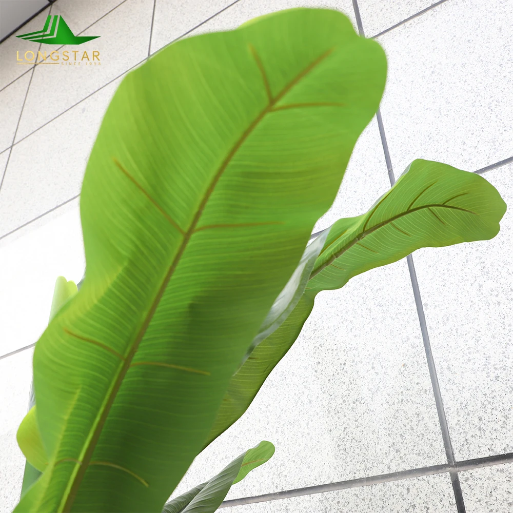 LN Artificial Plants Banana Tree Home Ornaments Evergreen Real Wood Trunk Outdoor Banana Tree Potted