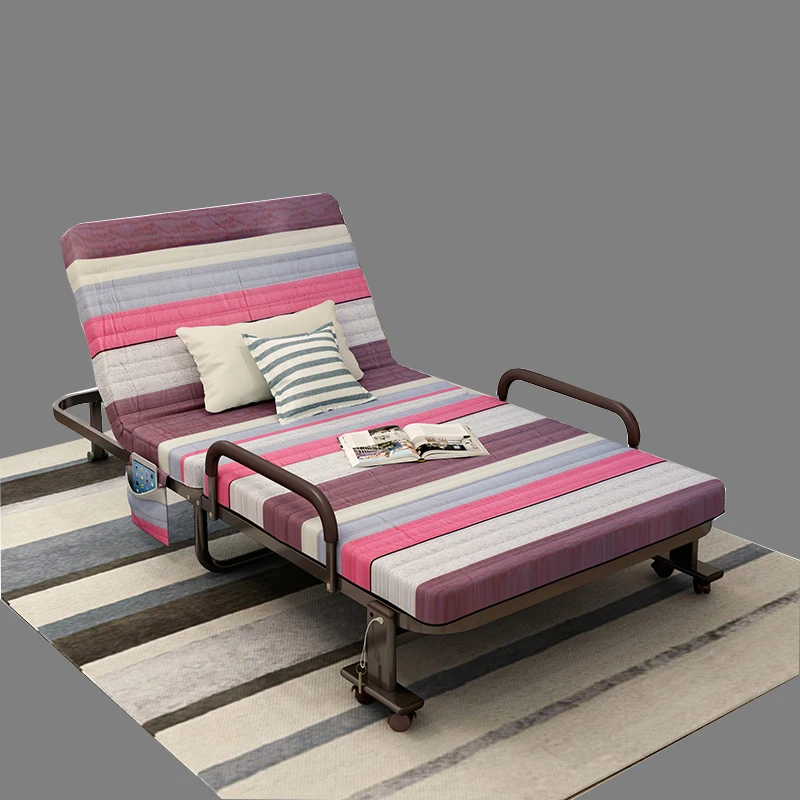 Lightweight home dormitory metal single double multi functional bed folding sofa bed