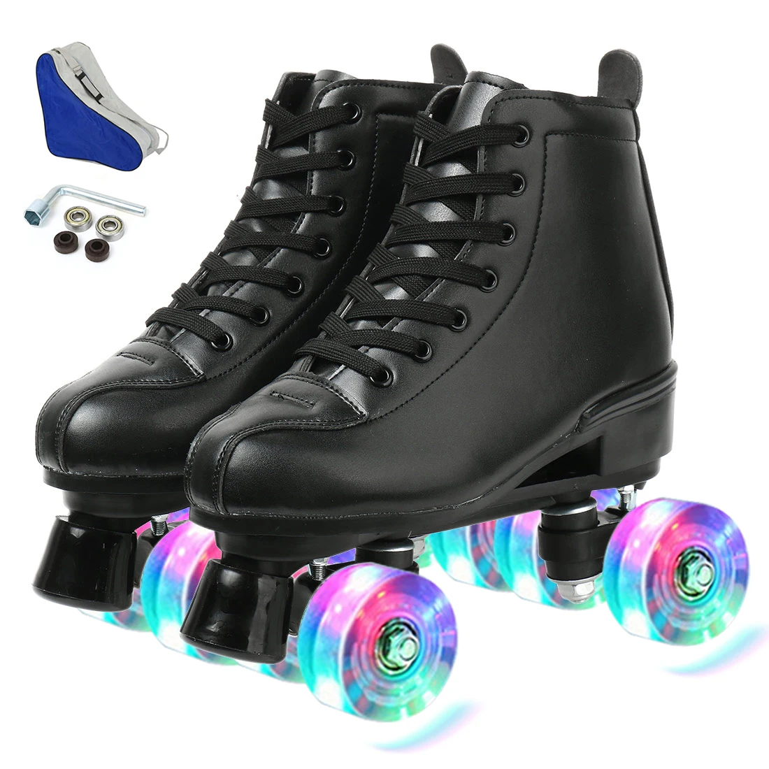 4 wheel roller skates PU Leather cheaper Roller Skate shoes & unisex Rubber & PU Rubber plain dyed 509325