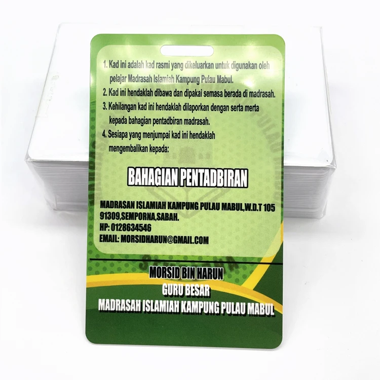 CR80 Size High Quality Customized Holographic Photo Cards Plastic PVC Employee Student ID Card