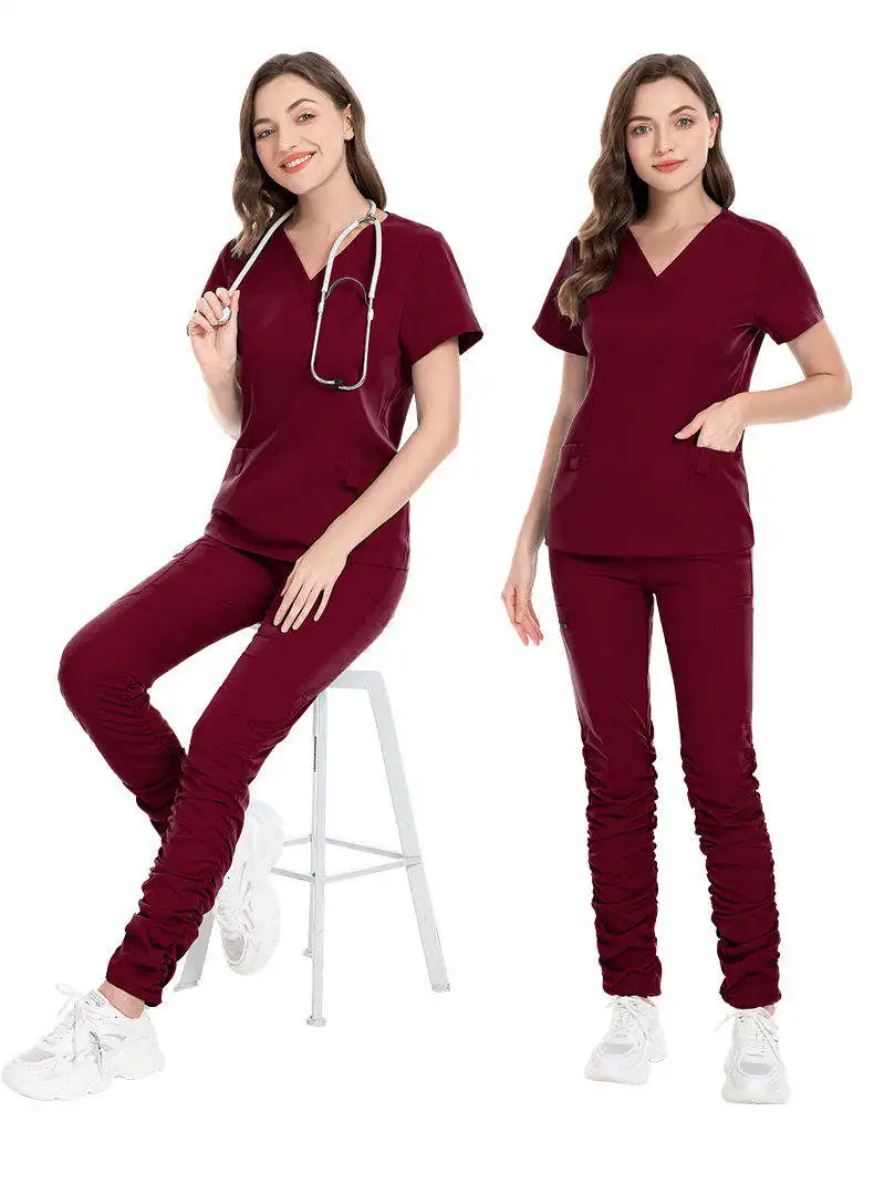 nurse uniforms for women new medical hospital coveral  Plus Size Printed Scrubs Top Medical Scrub Uniform Sets for Women