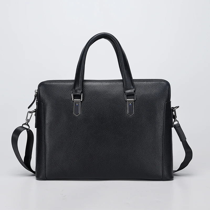 2024 New style top layer cowhide business briefcase for men genuine leather shoulder computer bags man leather laptop briefcase