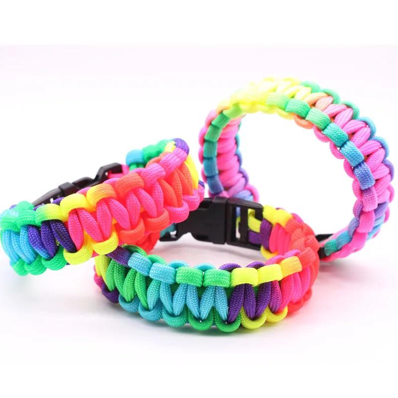 2024 Custom Paracord Bracelet Outdoor Polyester Braided Rope Seven-Core Emergency Camping Survival Bracelet
