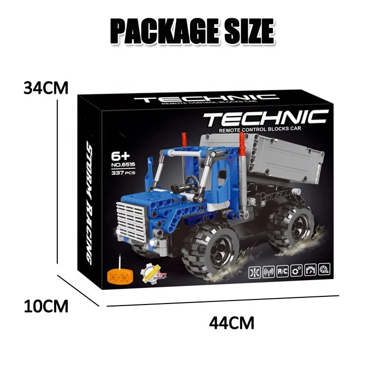 RTS OEM ODM Wholesale 337pcs 3.9V 4CH RC Truck Remote Control With USB Cable Building Blocks Set Toy Bricks Car