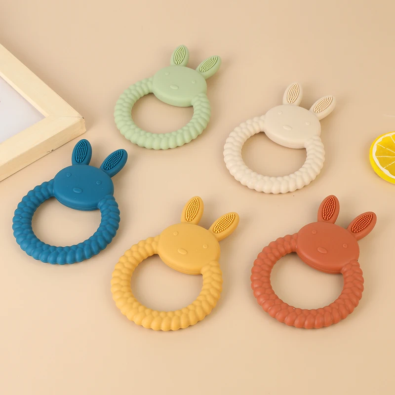 Natural Rubber Cartoon Animal Shape Teether Teething Toys Baby Sensory Teething Teether Toys Bpa Free Silicone Baby Teether