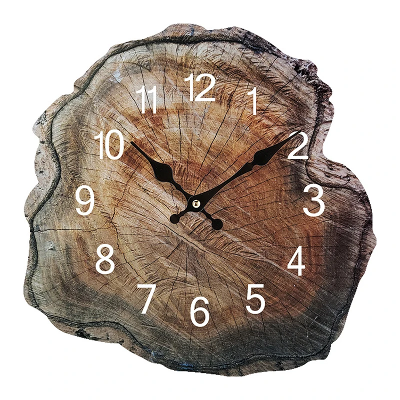 Factory Custom Wholesale Year Round Wooden MDF Clock Nature Wood Grain Clock For Home Decor