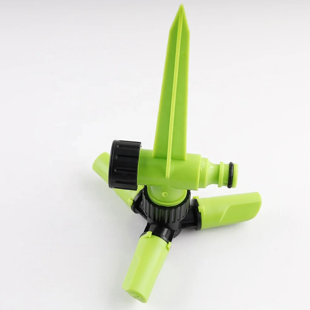 JS-2236 adjustable 3 arms plastic spike garden nozzle lawn traveling sprinklers