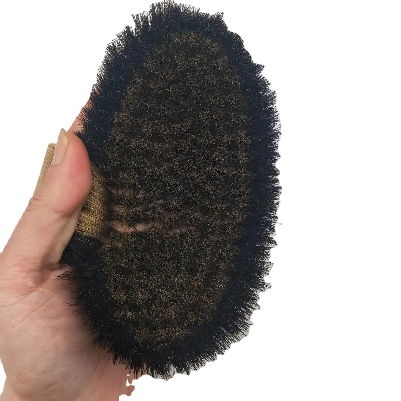 Customized Large Wooden Black Horsehair Copper Wire Dry Body Exfoliating Bath Brush