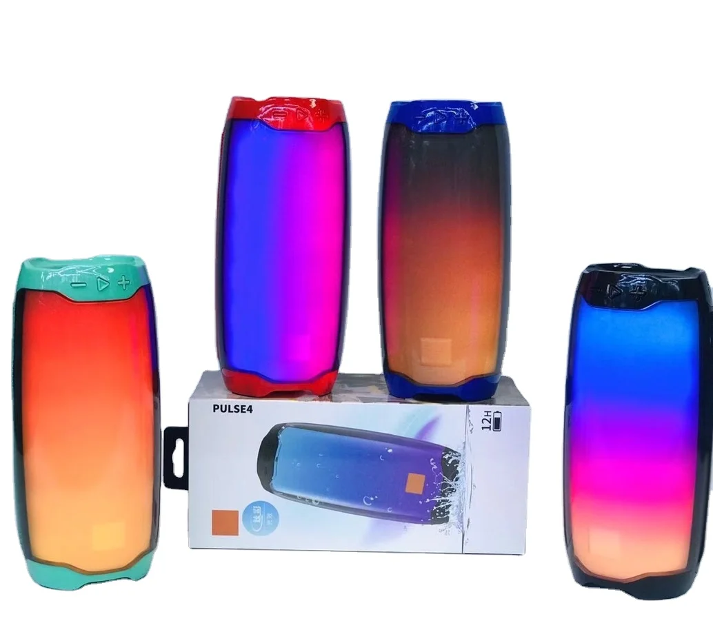 Amazon Pulse 4  wireless speaker flame LED light TWS function with rainbow lam speaker Led flash player Portable
