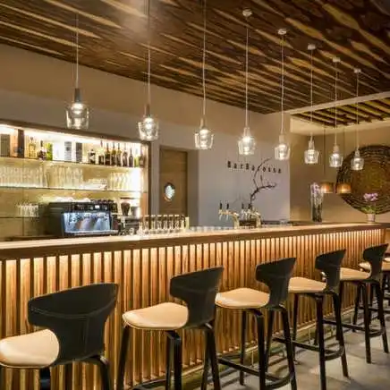 New Style Bentwood Grey Linen Upholstery Panel Furniture Living Room Swivel Bar Stool