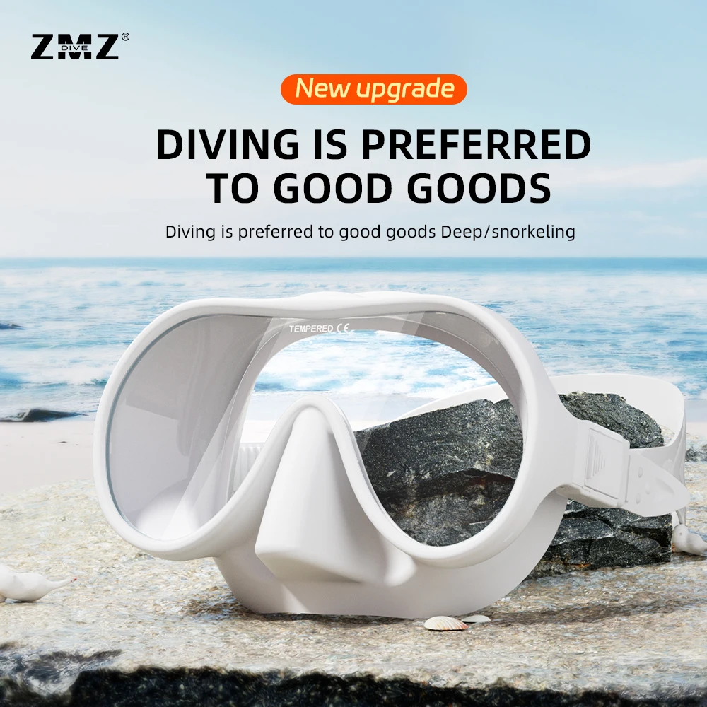 New Professional Frameless Single Lens Silicone Material Scuba Diving Snorkeling Scuba Snorkeling Diving Mask for Adult