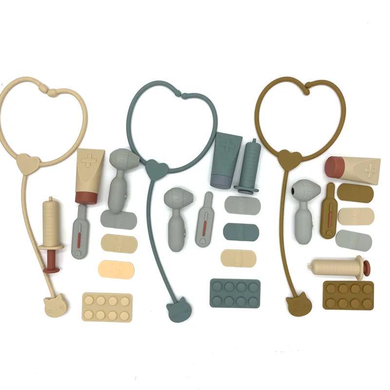 New Imaginative Silicon Doctor Set, 9PCS Doctor Kit Play set for Kids,Educational Toys Pretend Role Se for Children,Doctor who