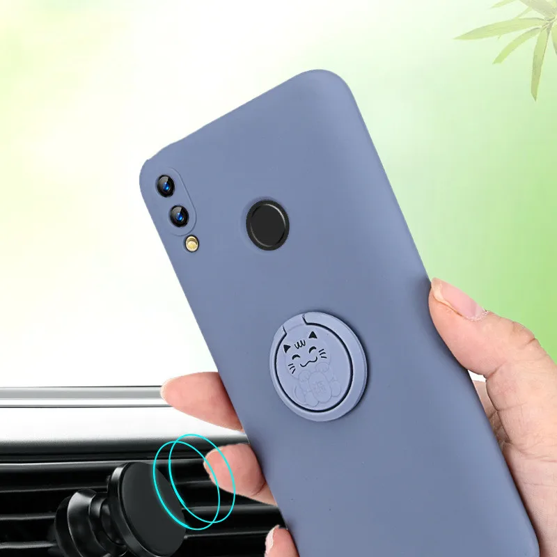 New Lucky Cat Mobile Phone Holder Metal Lazy Holder 360 Degree Rotating Liquid Color Finger Ring Phone Holder
