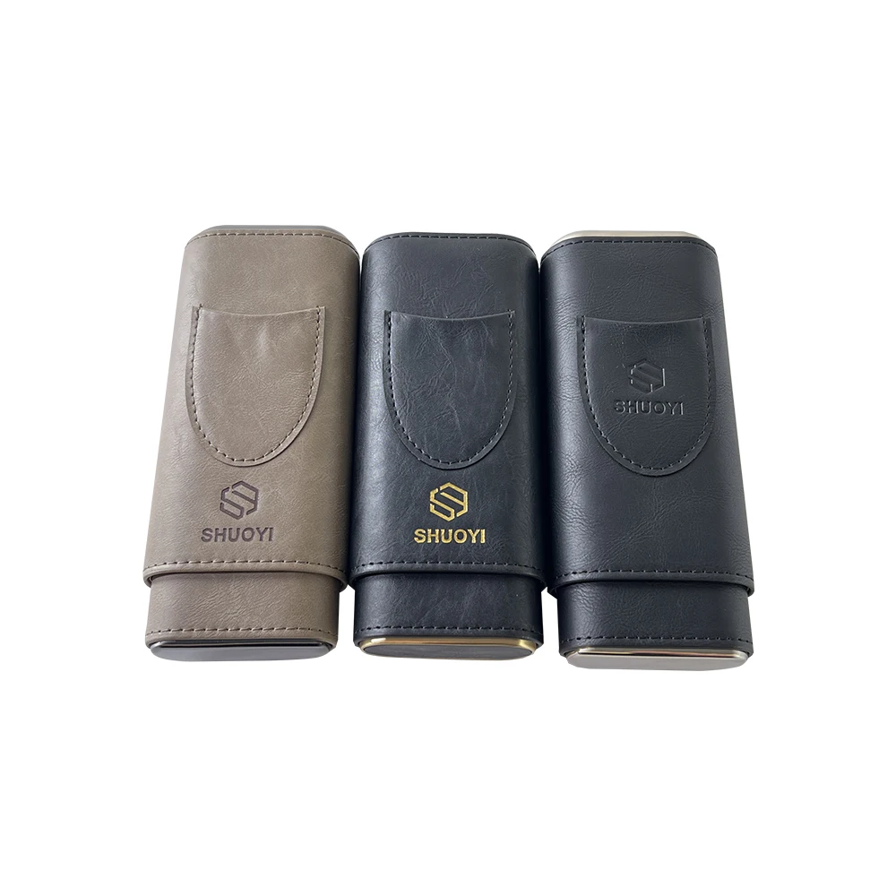 Factory Custom Pu Leather Cigar Humidor High Quality Custom Logo Cigar Humidor Bag