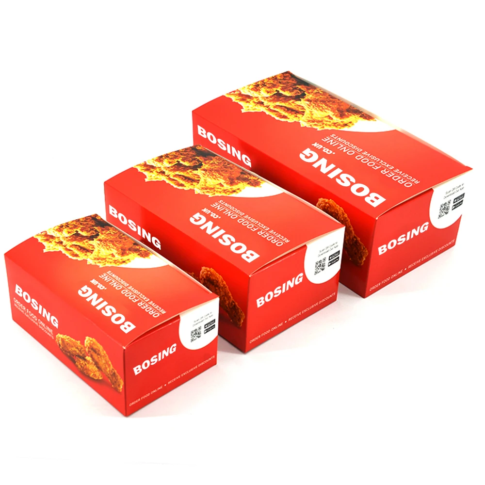 Hot selling Fast Food Grade Paper Bag Packaging French Fried Chicken Box