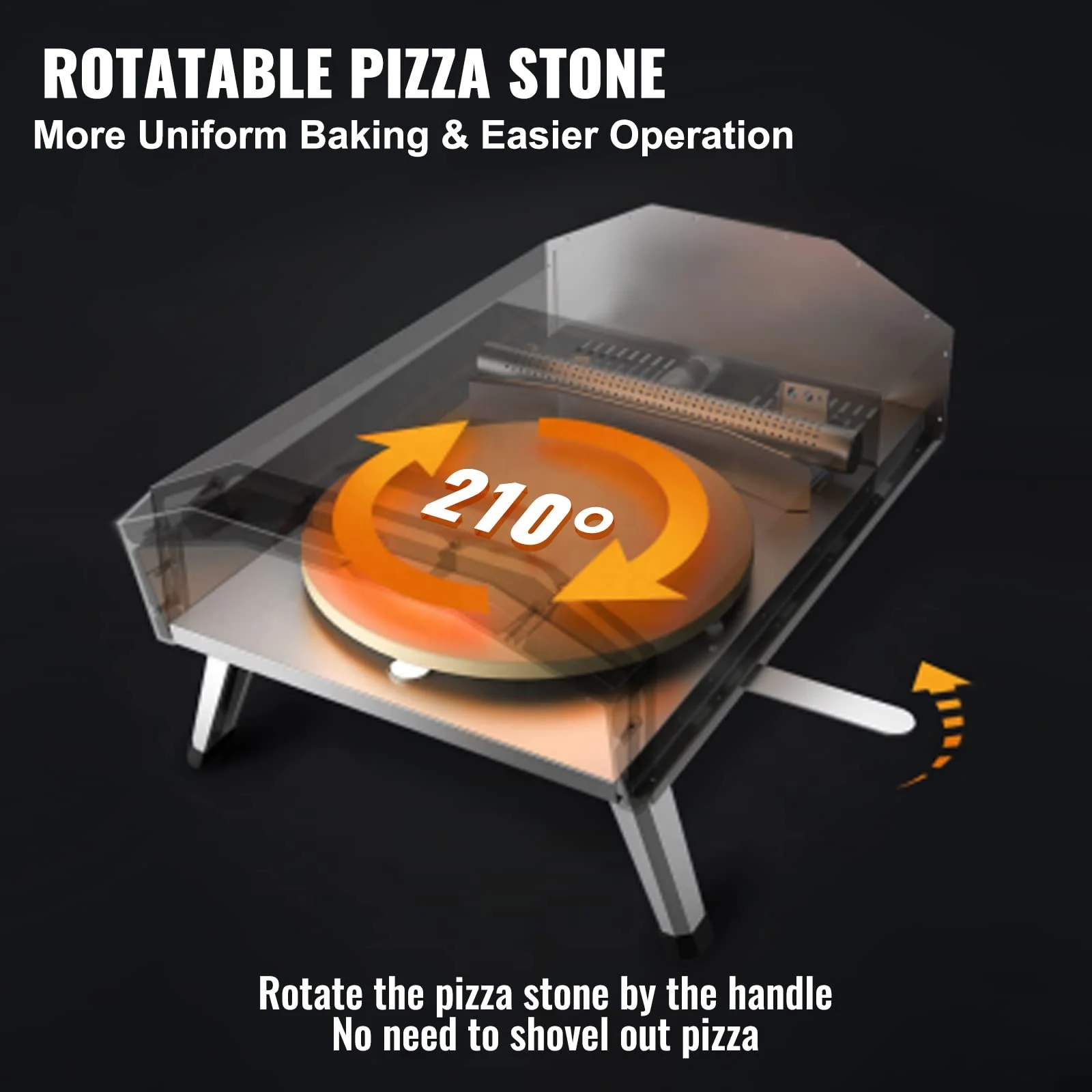 New Fashion Design Outdoor Pizza Gas and Wood Fire oven Manual Rotating Pizza Stone Support Custom Size