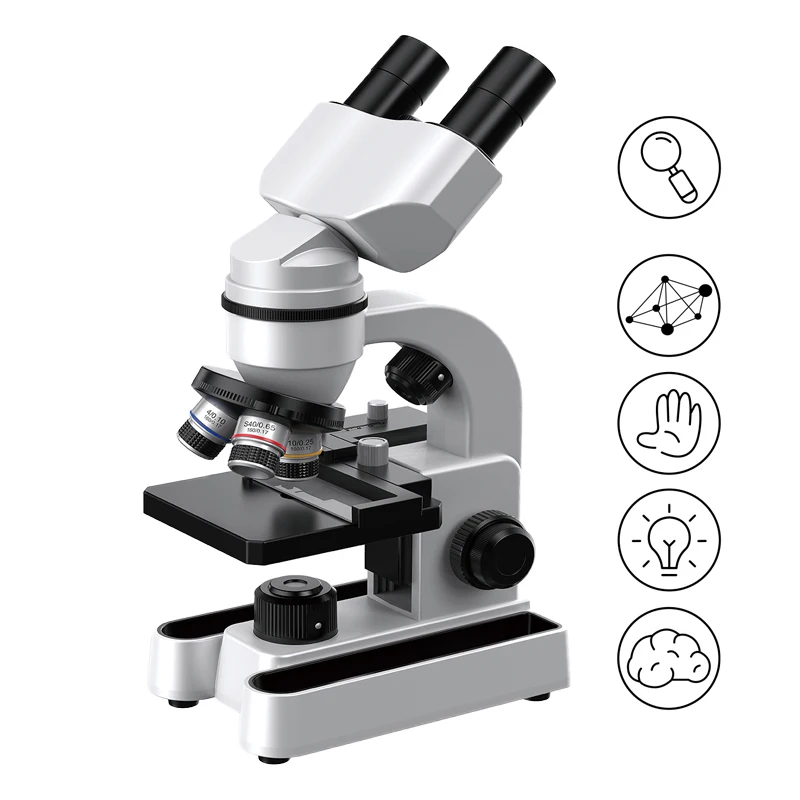 2025 High quality 40X-16000X LED-illuminated binocular microscopes educate biology students and kids microscope toys