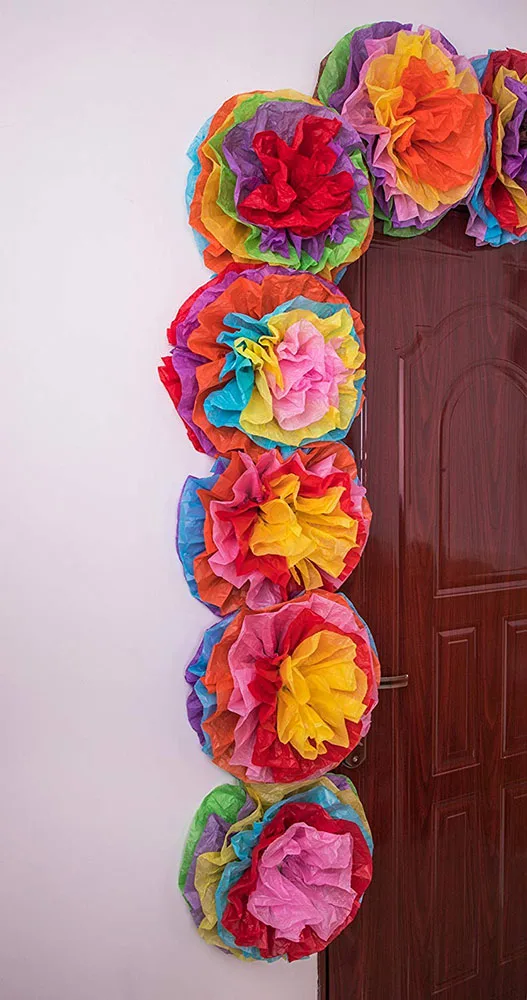 
Decorations Fiesta Tissue Pom Paper Flowers Mexican Party Supplies 16inch 