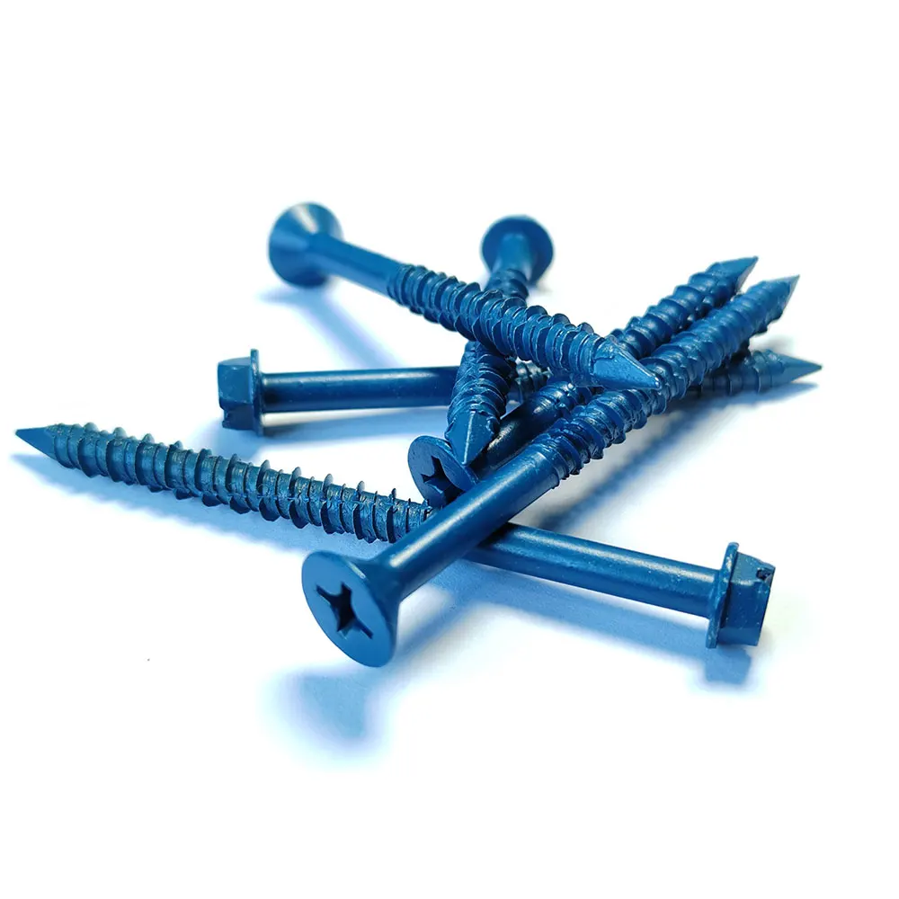 1/4 3/16 Inch Custom Tapcon Hex Head Blue Concrete Screw Slotted Concrete Anchor Screws
