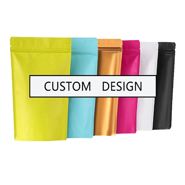 Custom Printed Foil Laminated PET/PE Ziplock Bags Resealable Smell Proof Packaging Edibles Candies Gummies Tea 3.5g Mylar Bags