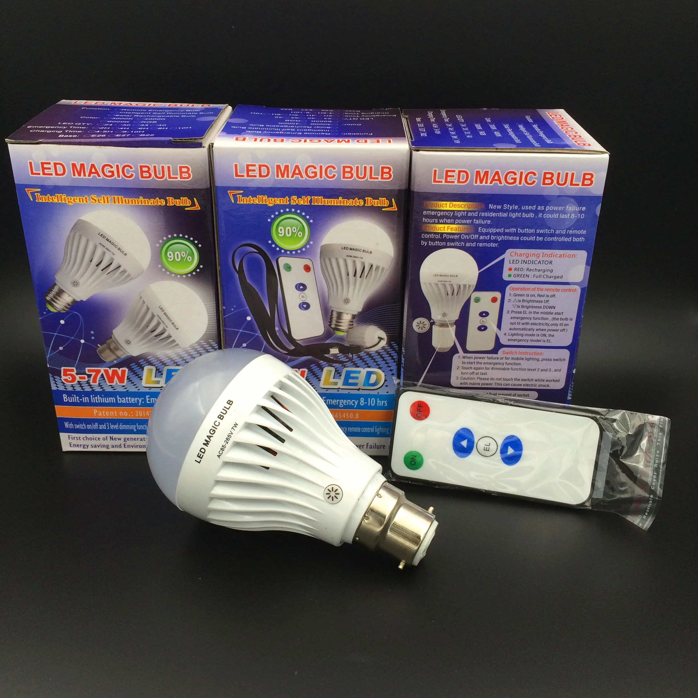 VCAN Remote Control LED Emergency Bulb 7W E26 E27 B22 Intelligent Rechargeable Emergency Light LED Bulbs