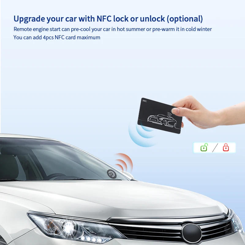 Универсальная EC002-T2-NS-NFC Автомобильная сигнализация EASYGUARD с предупреждением о вибрации Пассивный бесключевой вход дистанционный запуск