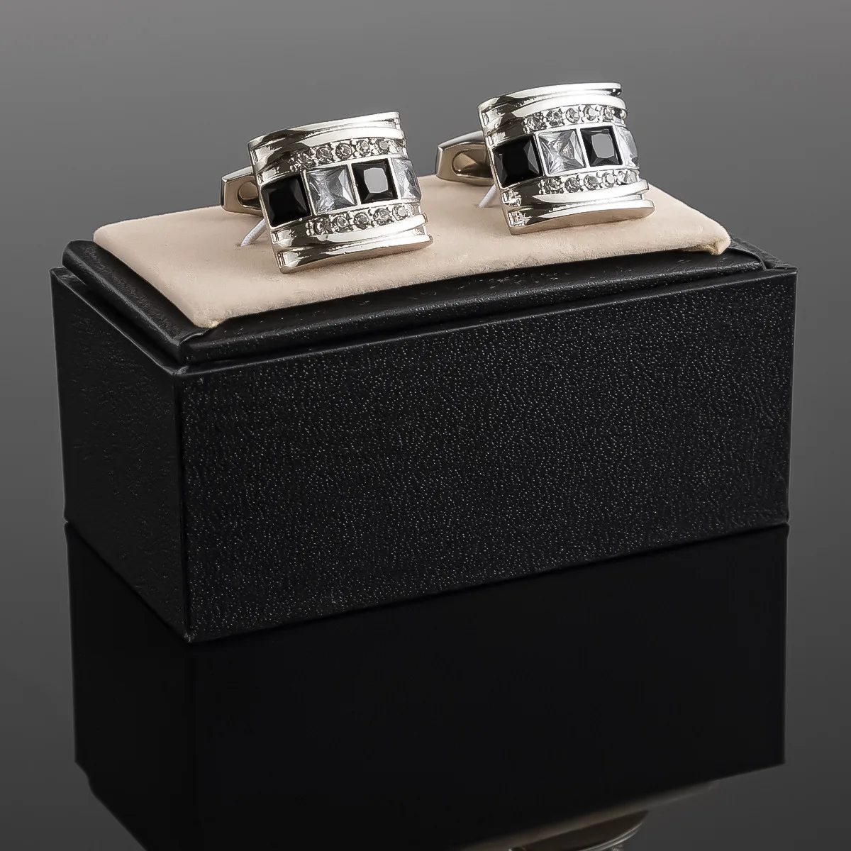 Custom Masonic Stainless Steel 316L Part Mens Custom Cufflinks Doctor Different Colour Crystal Cufflink Claw Setting