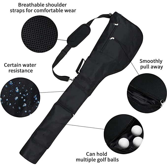 Foldable Golf Club Carry Bag Portable Sunday Pencil Bag Lightweight Waterproof Training Case
