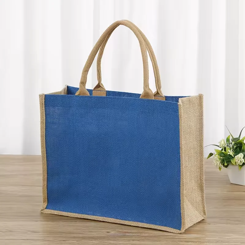 Factory Outlets Manufacturer Direct Sale Cheap Logo Shopping Burlap Jute Tote Bags For Market Shopping Jumbo Natural Bag Bsci