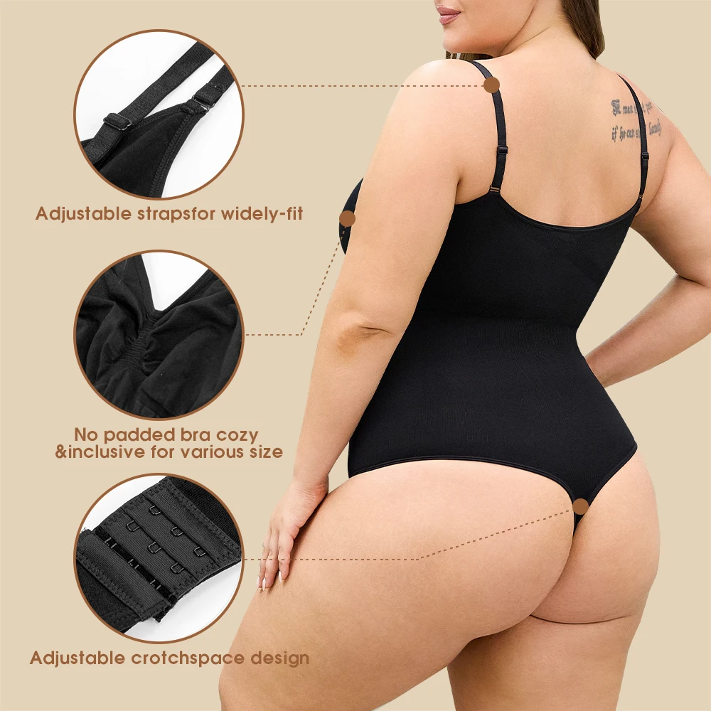 New Upgrade Women Tummy Control Shapewear Seamless Sculpting Thong Body Shaper Slimming Bodysuit