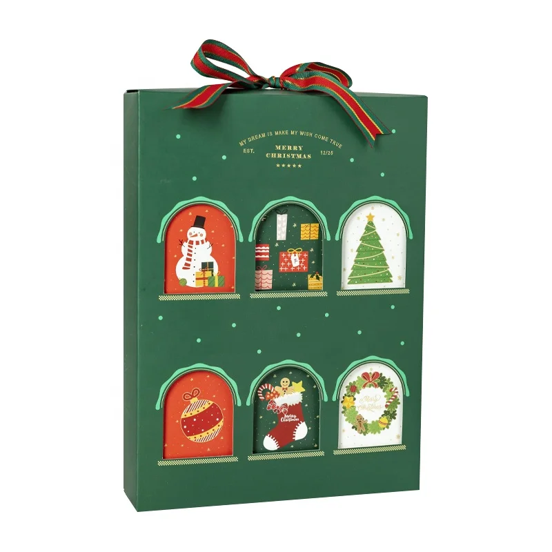 New Arrival Creative Christmas Gift Boxes with 6 Small Insert Hollow-Out Surprise Gift Blind Box Christmas Party Gifts Boxes