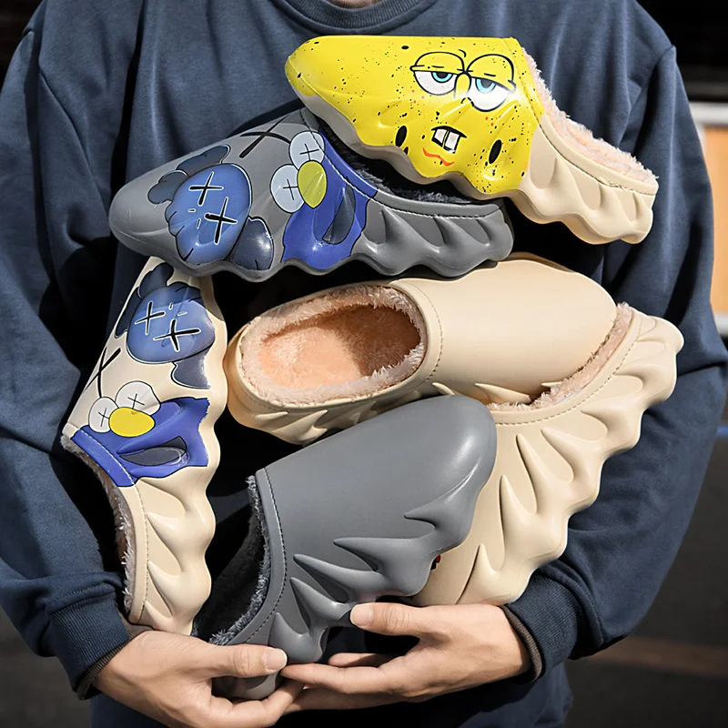 Заводские настройки для мужчин теплая зимняя обувь на нескользящей подошве из водонепроницаемого материала с героями мультфильмов фоны фотосъемки в помещении изготовленным заказ